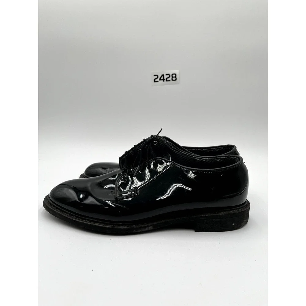 Altama 00941C Men's 9.5E‎ Dress Shoes Black Patent Leather Round Lace Up Oxfords